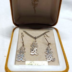 "Let It Be" pendent & earrings (sterling)